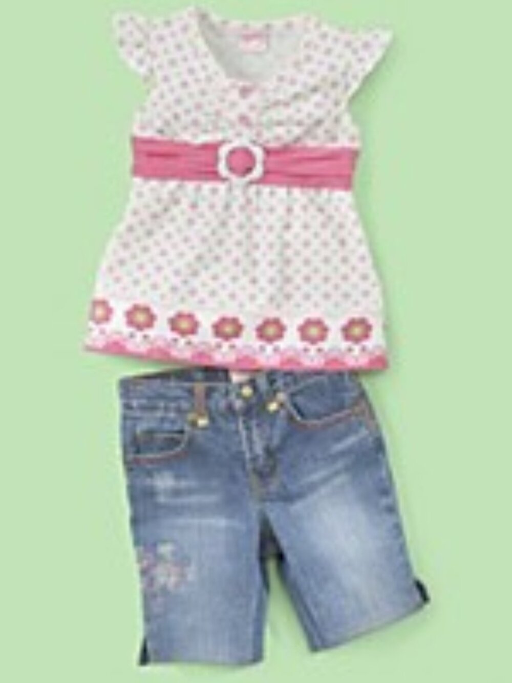 Nannette - Girls' 2-Pc Floral Bermuda Set